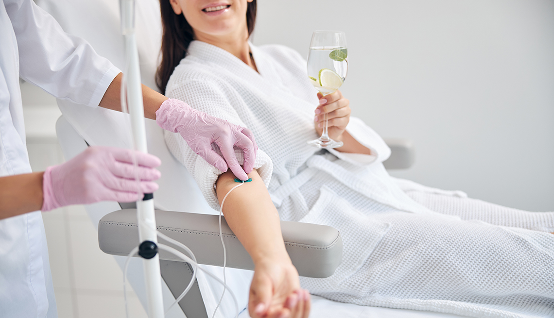 Client during an at-home IV session