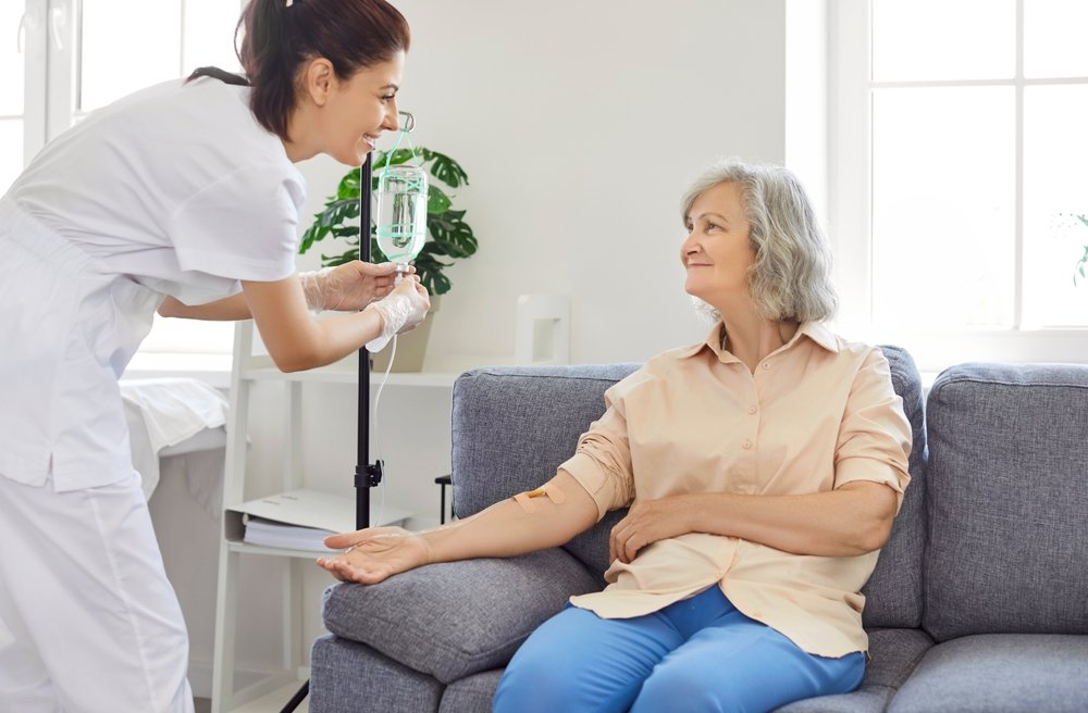 Nurse with a client mid-session